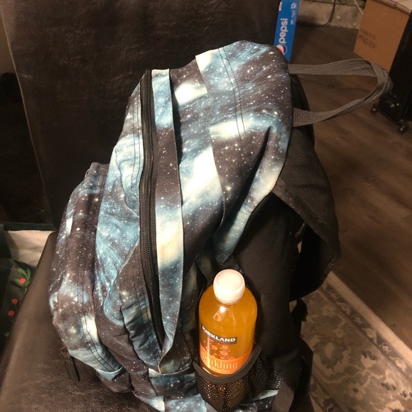 JanSport Trans SuperMax Backpack Laptop Sleeve Cosmos Galaxy Space Teal Blue - Picture 8 of 14